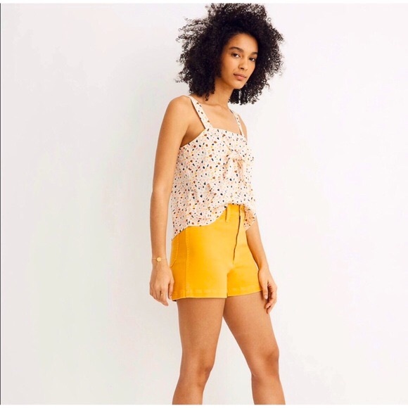 Madewell -Terrazzo Front Tie Top in Cream - Picture 2 of 5